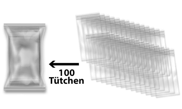 100x Druckverschlussbeutel 4cm x 6cm Transparent Tütchen 1